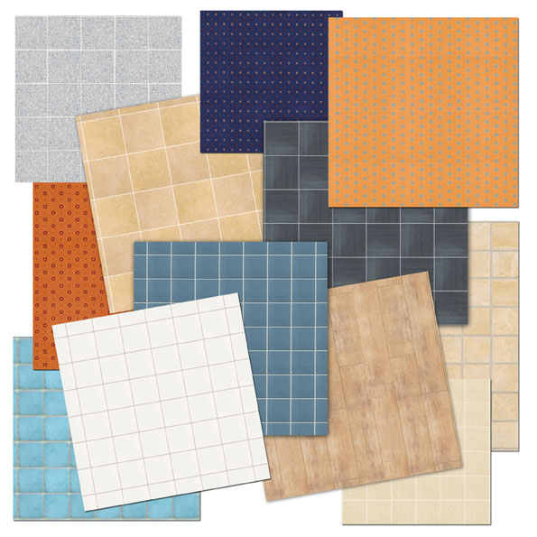Floor tiles texture maps