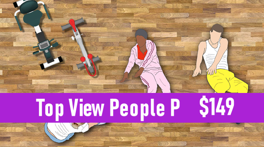 Top view people palette