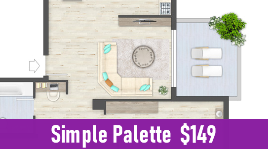 Simple 2d top view furniture palette